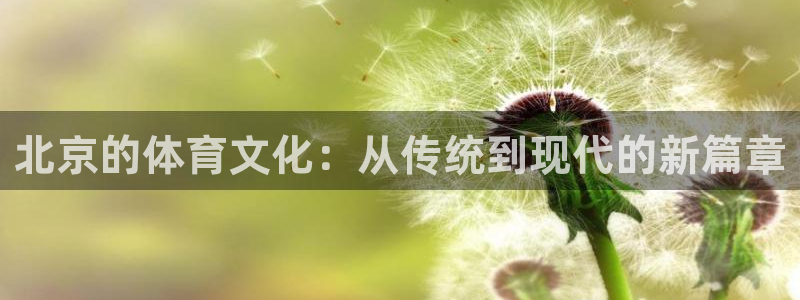 米兰体育app下载：北京的体育文化：从传统到现代的新篇章